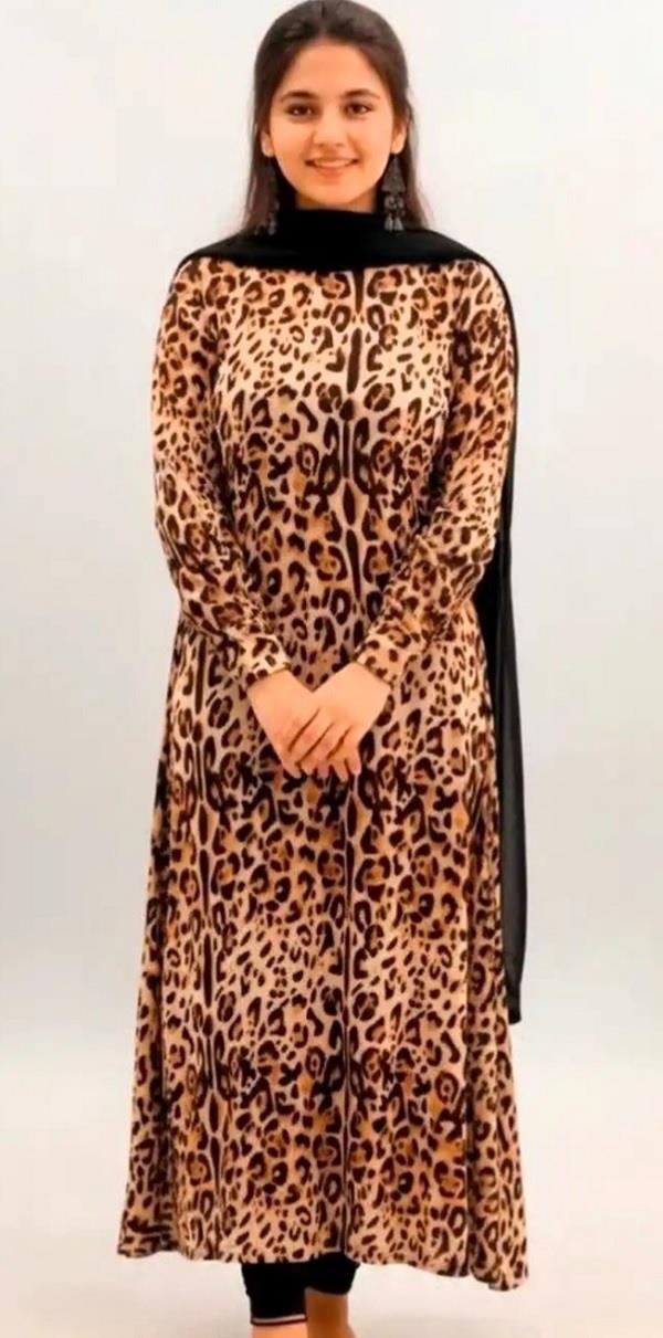 fashion  animal skin printed velvet suit