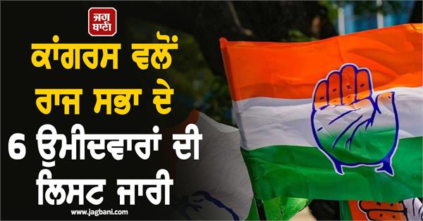 congress rajya sabha 6 candidates