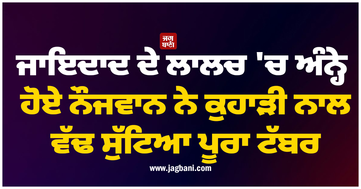 ਮਾਂ-ਪਿਓ, ਭੈਣ ਤੇ ਦਾਦੀ ! ਜਾਇਦਾਦ ਦੇ ਲਾਲਚ ''ਚ ਅੰਨ੍ਹੇ ਹੋਏ ਨੌਜਵਾਨ ਨੇ ਕੁਹਾੜੀ ਨਾਲ ਵੱਢ ਸੁੱਟਿਆ ਪੂਰਾ ਟੱਬਰ