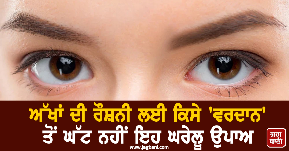 ਅੱਖਾਂ ਦੀ ਰੌਸ਼ਨੀ ਲਈ ਕਿਸੇ 'ਵਰਦਾਨ' ਤੋਂ ਘੱਟ ਨਹੀਂ ਇਹ ਘਰੇਲੂ ਉਪਾਅ, ਅੱਜ ਹੀ ਕਰੋ ਡਾਈਟ 'ਚ ਸ਼ਾਮਲ ਇਹ ਚੀਜ਼ਾਂ