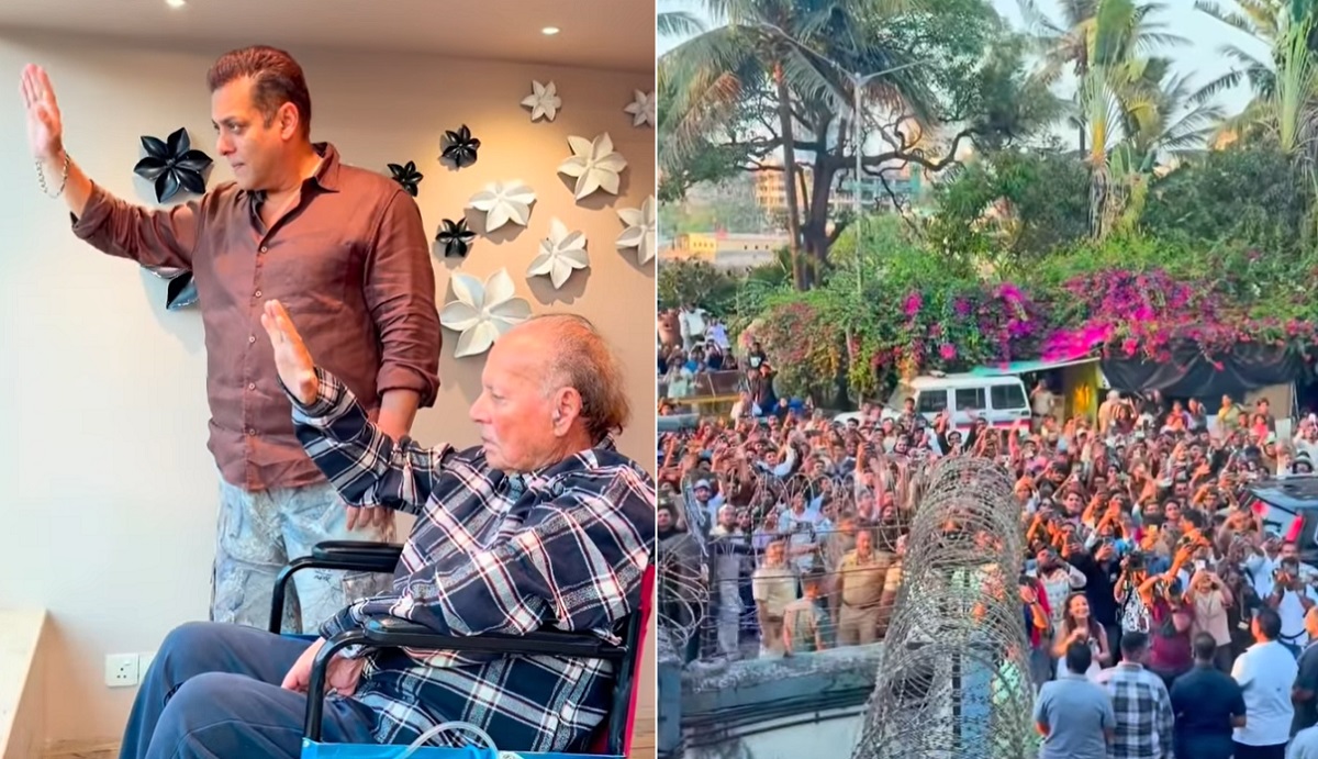 ਸਲਮਾਨ ਖ਼ਾਨ ਨੇ ਪਿਤਾ ਸਲੀਮ ਖ਼ਾਨ ਨਾਲ ਮਿਲ ਕੇ ਪ੍ਰਸ਼ੰਸਕਾਂ ਨੂੰ ਦਿੱਤੀ ਈਦ ਦੀ ਵਧਾਈ