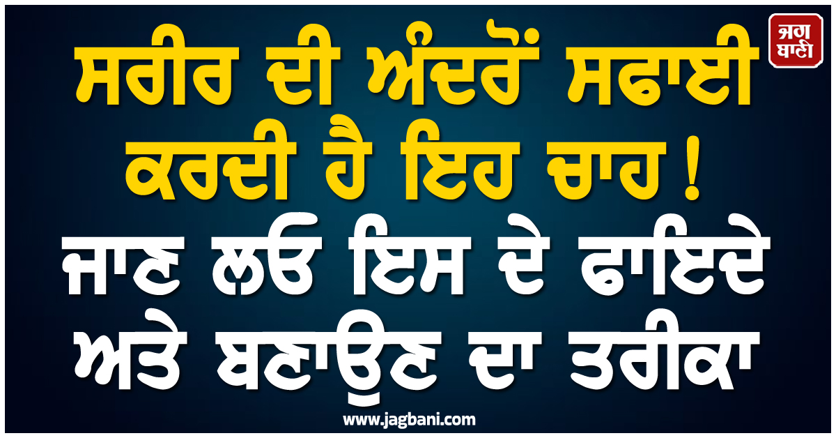 ਸਰੀਰ ਦੀ ਅੰਦਰੋਂ ਸਫਾਈ ਕਰਦੀ ਹੈ ਇਹ ਚਾਹ! ਜਾਣ ਲਓ ਇਸ ਦੇ ਬੇਮਿਸਾਲ ਫਾਇਦੇ ਅਤੇ ਬਣਾਉਣ ਦਾ ਸਹੀ ਤਰੀਕਾ