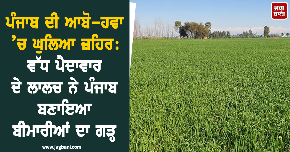 ਪੰਜਾਬ ਦੀ ਆਬੋ-ਹਵਾ ’ਚ ਘੁਲਿਆ ਜ਼ਹਿਰ : ਵੱਧ ਪੈਦਾਵਾਰ ਦੇ ਲਾਲਚ ਨੇ ਪੰਜਾਬ ਬਣਾਇਆ ਬੀਮਾਰੀਆਂ ਦਾ ਗੜ੍ਹ