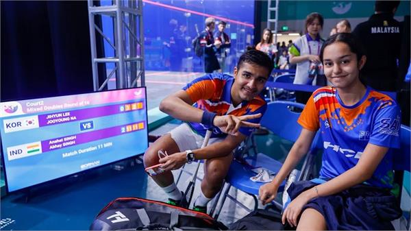 indian open squash  anahat singh and abhay singh enter quarterfinals