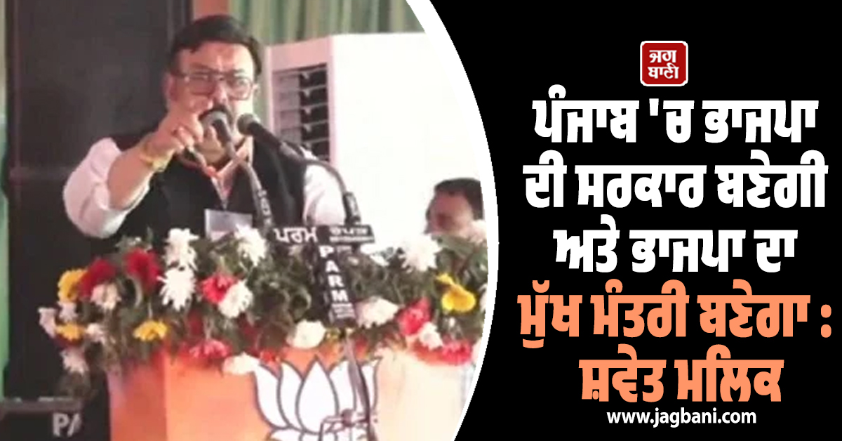 ਪੰਜਾਬ 'ਚ ਭਾਜਪਾ ਦੀ ਸਰਕਾਰ ਬਣੇਗੀ ਅਤੇ ਭਾਜਪਾ ਦਾ ਮੁੱਖ ਮੰਤਰੀ ਬਣੇਗਾ : ਸ਼ਵੇਤ ਮਲਿਕ