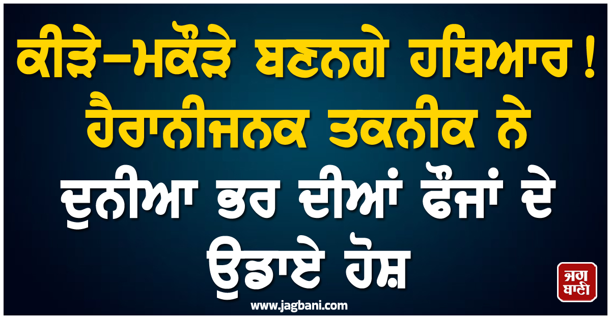 ਕੀੜੇ-ਮਕੌੜੇ ਬਣਨਗੇ ਹਥਿਆਰ! ਜਰਮਨੀ ਦੀ ਇਸ ਹੈਰਾਨੀਜਨਕ ਤਕਨੀਕ ਨੇ ਦੁਨੀਆ ਭਰ ਦੀਆਂ ਫੌਜਾਂ ਦੇ ਉਡਾਏ ਹੋਸ਼