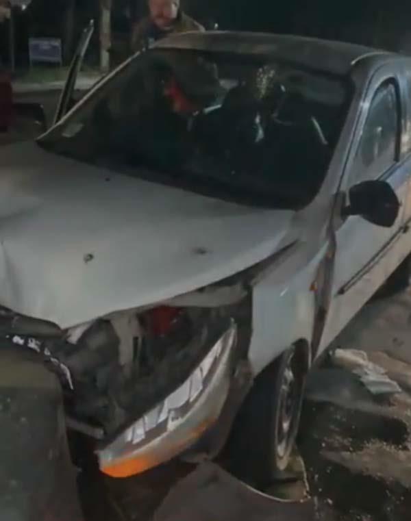 car collides with divider near maqsudan flyover