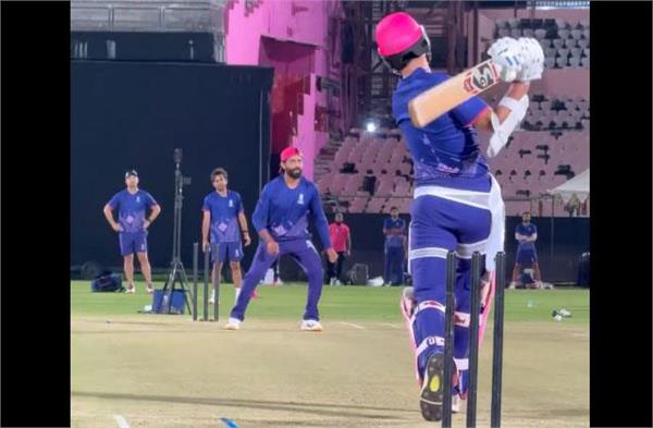 jaiswal hits a six on the first ball of the practice match