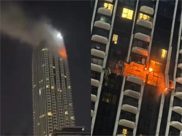 iranian drone hit luxury residential tower in dubai