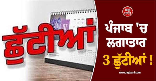 3 consecutive holidays in punjab closed school collages