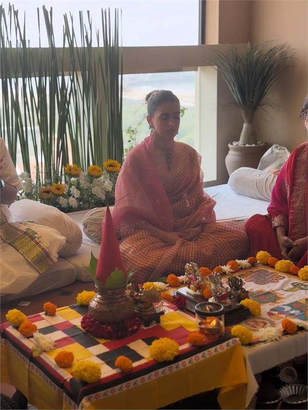 sanya malhotra performs griha pravesh pooja at her new house