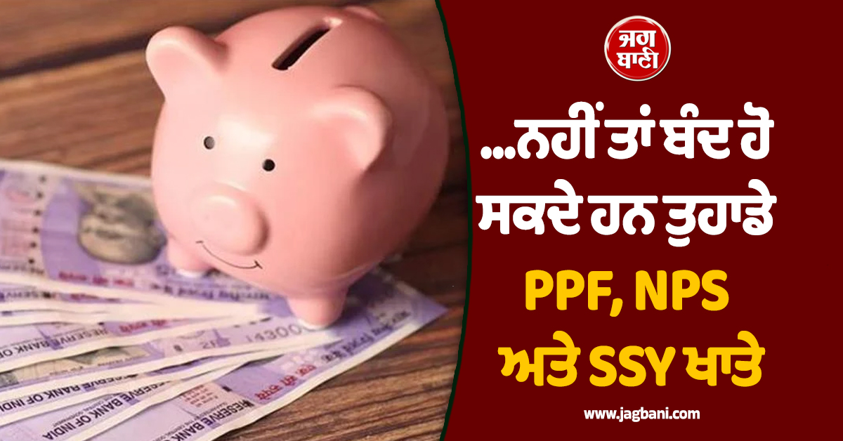 31 ਮਾਰਚ ਤੋਂ ਪਹਿਲਾਂ ਕਰ ਲਓ ਇਹ ਜ਼ਰੂਰੀ ਕੰਮ, ਨਹੀਂ ਤਾਂ ਬੰਦ ਹੋ ਸਕਦੇ ਹਨ ਤੁਹਾਡੇ PPF, NPS ਅਤੇ SSY ਖਾਤੇ
