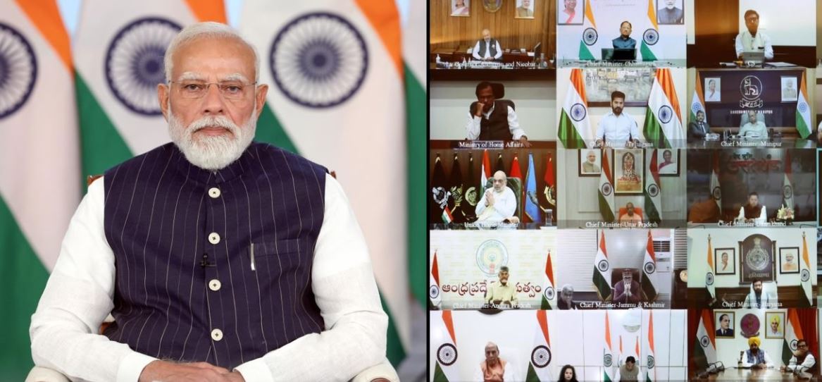 PM ਮੋਦੀ ਦੀ ਮੁੱਖ ਮੰਤਰੀਆਂ ਨਾਲ ਬੈਠਕ ਸ਼ੁਰੂ, ਕੋਰੋਨਾ ਕਾਲ ਵਾਲੇ 'ਮਾਡਲ' 'ਤੇ ਦਿੱਤਾ ਜ਼ੋਰ