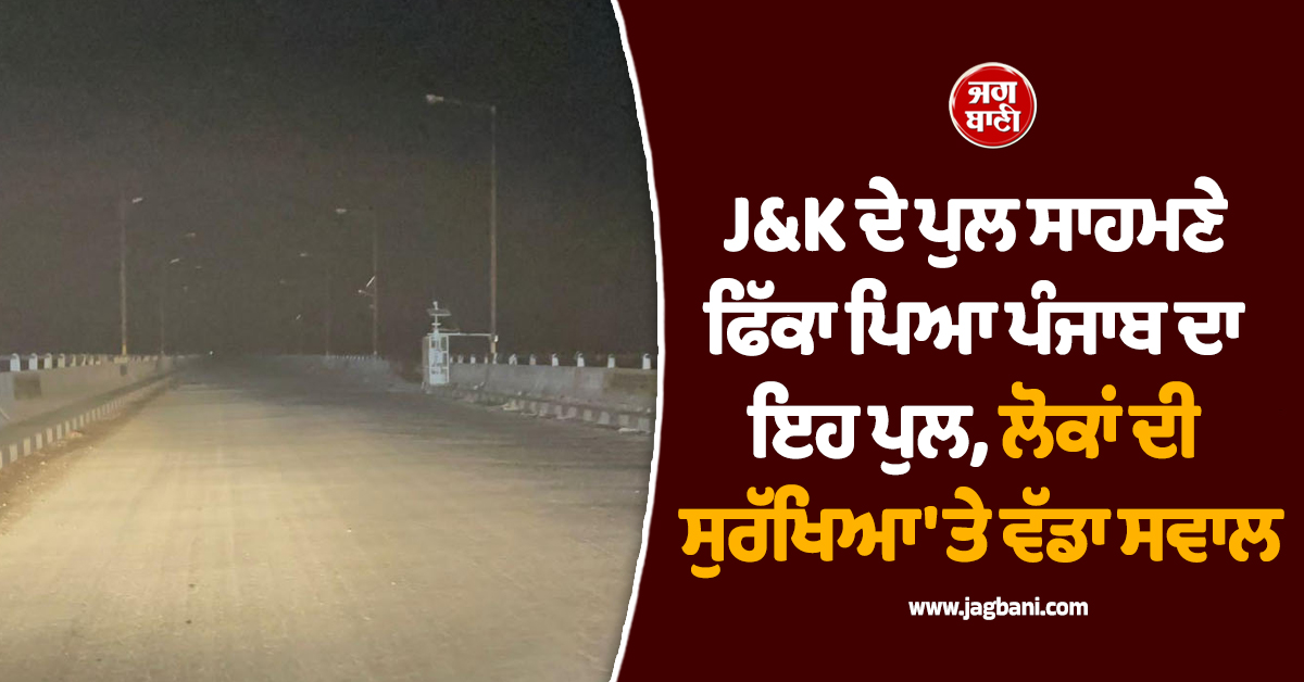 J&K ਦੇ ਪੁਲ ਸਾਹਮਣੇ ਫਿੱਕਾ ਪਿਆ ਪੰਜਾਬ ਦਾ ਇਹ ਪੁਲ, ਲੋਕਾਂ ਦੀ ਸੁਰੱਖਿਆ 'ਤੇ ਵੱਡਾ ਸਵਾਲ