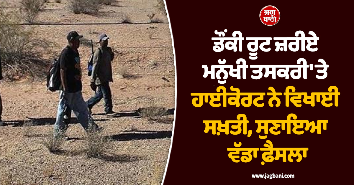 ਡੌਂਕੀ ਰੂਟ ਜ਼ਰੀਏ ਮਨੁੱਖੀ ਤਸਕਰੀ 'ਤੇ ਹਾਈਕੋਰਟ ਨੇ ਵਿਖਾਈ ਸਖ਼ਤੀ, ਸੁਣਾਇਆ ਵੱਡਾ ਫ਼ੈਸਲਾ