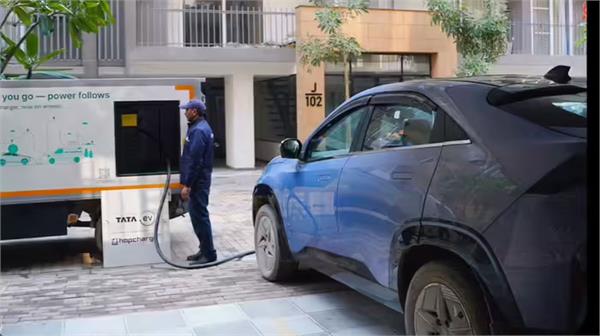 tata motors launches  doorstep mobile charging  facility for ev owners