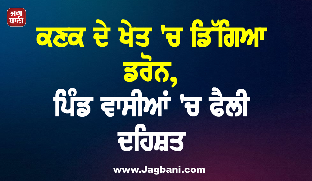 ਕਣਕ ਦੇ ਖੇਤ ''ਚ ਡਿੱਗਿਆ ਡਰੋਨ, ਪਿੰਡ ਵਾਸੀਆਂ ''ਚ ਫੈਲੀ ਦਹਿਸ਼ਤ