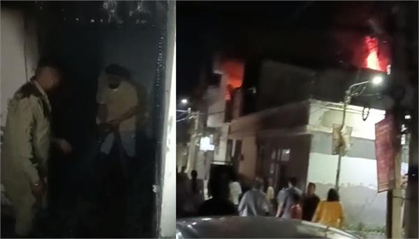 house caught fire due to lamp lit in temple