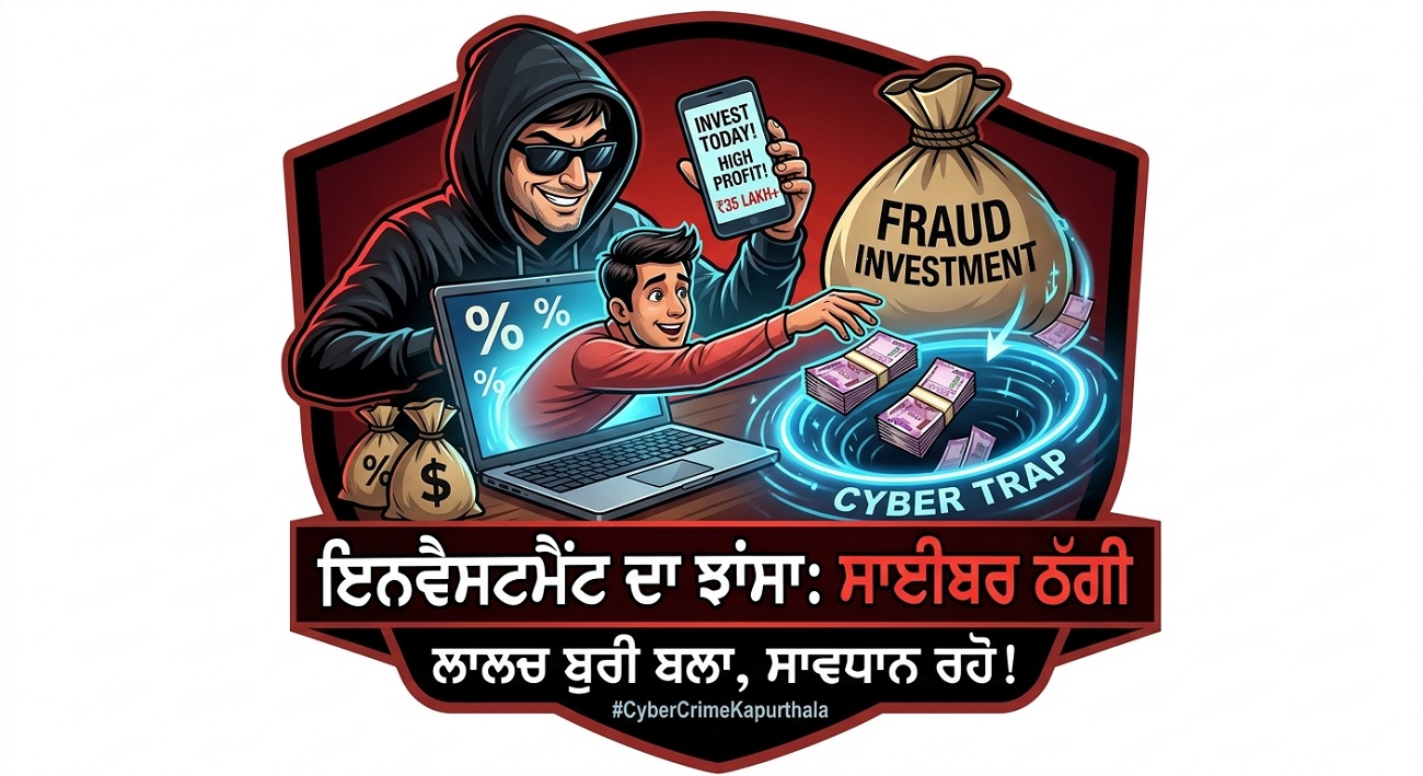 ਫਗਵਾੜਾ ''ਚ ਸਾਈਬਰ ਠੱਗਾਂ ਦਾ ਵੱਡਾ ਕਾਂਡ: ਇਨਵੈਸਟਮੈਂਟ ਦੇ ਨਾਂ ’ਤੇ ਇੱਕ ਹੋਰ ਵਿਅਕਤੀ ਤੋਂ 35 ਲੱਖ ਦੀ ਲੁੱਟ