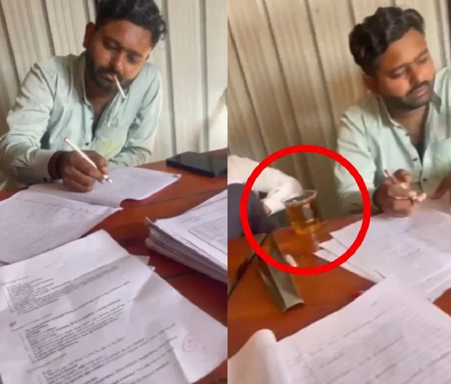 ਮੂੰਹ ''ਚ ਸਿਗਰਟ, ਟੇਬਲ ''ਤੇ ਦਾਰੂ... ਨਸ਼ੇ ''ਚ ਧੁੱਤ ਮਾਸਟਰ ਕਰ ਰਿਹਾ ਸੀ ਕਾਪੀਆਂ ਚੈੱਕ! ਡਿੱਗੀ ਗਾਜ਼