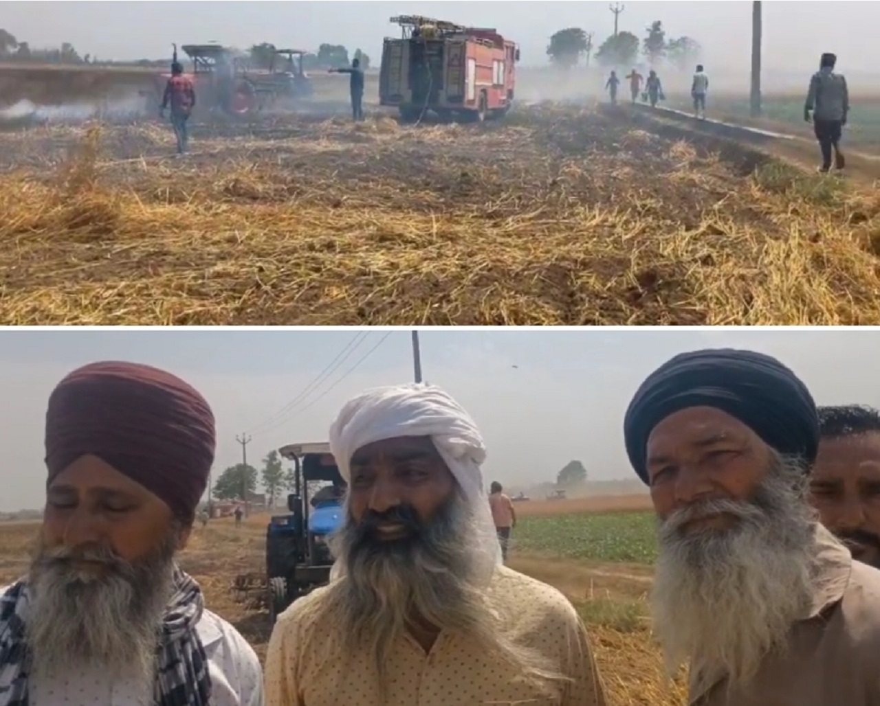 ਖੋਜਾ ਨਜ਼ਦੀਕ ਕਣਕ ਦੀ ਖੜ੍ਹੀ ਫਸਲ ਨੂੰ ਲੱਗੀ ਭਿਆਨਕ ਅੱਗ: 15-20 ਖੇਤ ਸੜੇ, ਕਿਸਾਨਾਂ ''ਚ ਰੋਸ