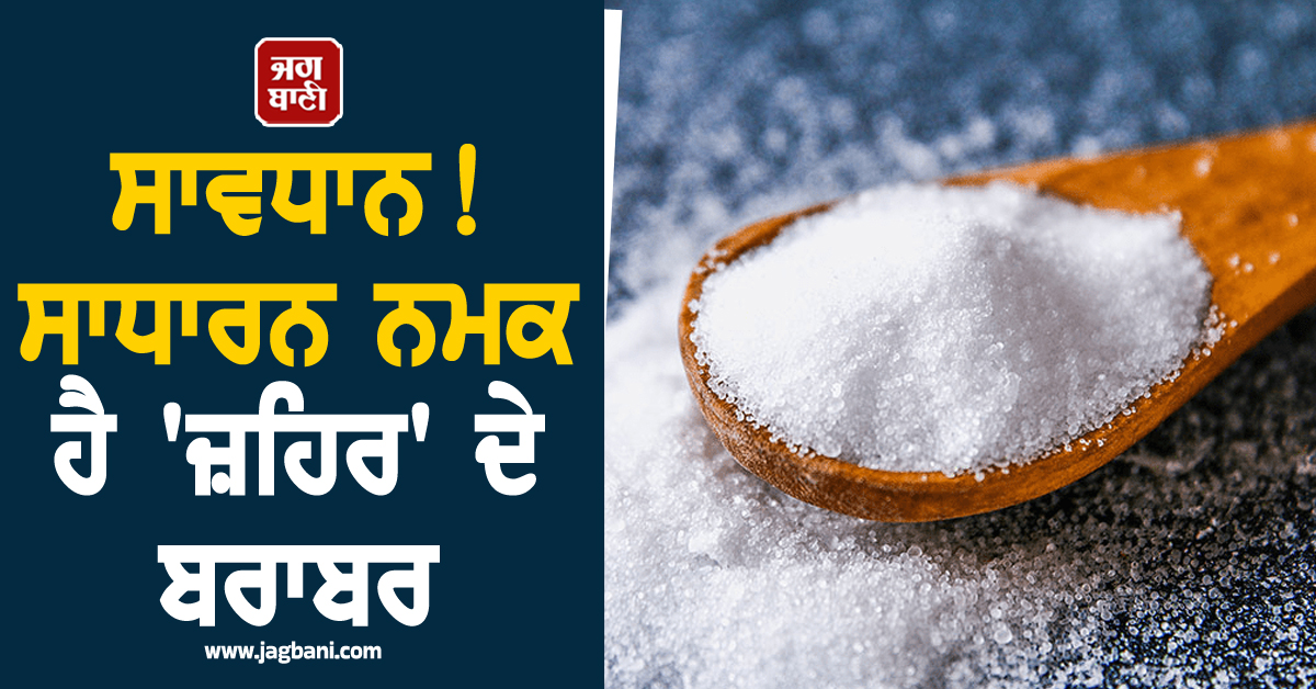ਸਾਵਧਾਨ! ਸਾਧਾਰਨ ਨਮਕ ਹੈ 'ਜ਼ਹਿਰ' ਦੇ ਬਰਾਬਰ, ਅੱਜ ਹੀ ਬਦਲੋ ਆਪਣੀ ਆਦਤ ਤੇ ਜਾਣੋ ਚਮਤਕਾਰੀ ਬਦਲਾਅ ਬਾਰੇ