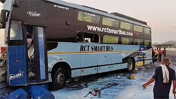 chemical truck  passenger bus  30 injured