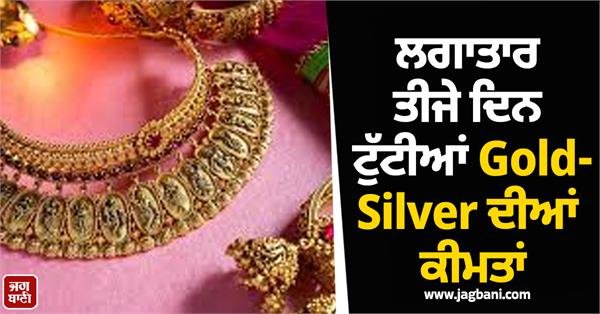 gold silver prices fall  know today  s prices of 24k 22k 18k