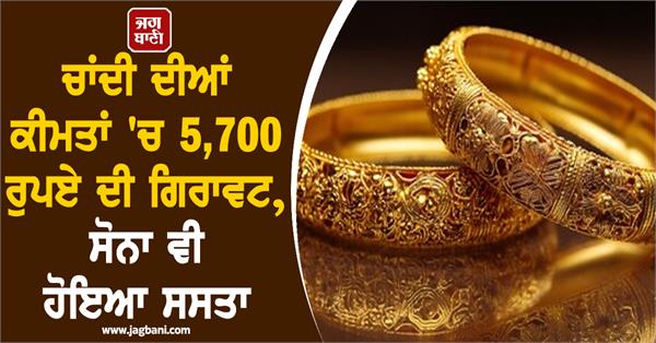 silver prices by rs 5 700 gold also becomes cheaper