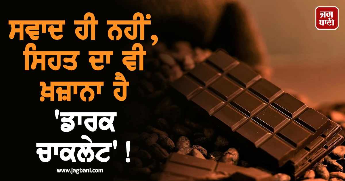 ਸਵਾਦ ਹੀ ਨਹੀਂ, ਸਿਹਤ ਦਾ ਵੀ ਖ਼ਜ਼ਾਨਾ ਹੈ 'ਡਾਰਕ ਚਾਕਲੇਟ'! ਚਮਤਕਾਰੀ ਫਾਇਦੇ ਜਾਣ ਤੁਸੀਂ ਰਹਿ ਜਾਓਗੇ ਹੈਰਾਨ