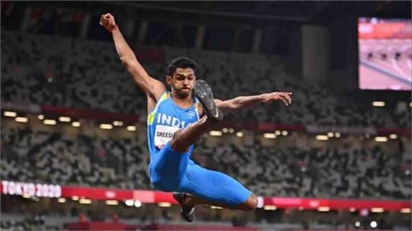 sreeshankar beats olympic medalist to win long jump title