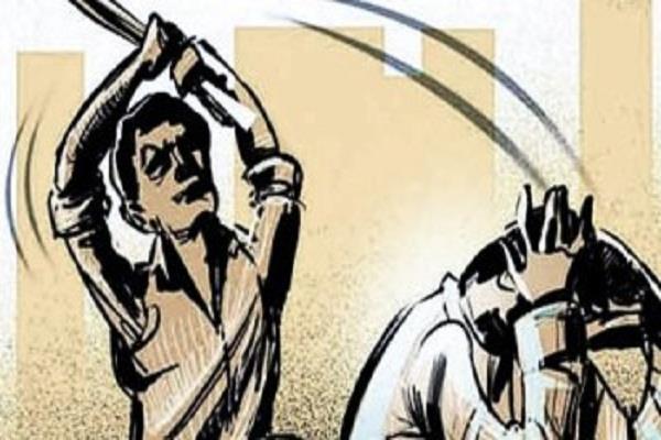 son and mother attack on father with sharp weapons