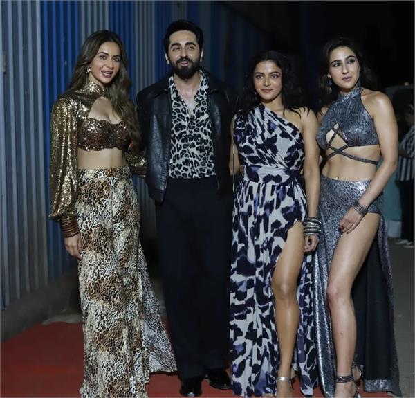 ayushmann  rakulpreet  wamiqa and sara promote the film   pati patni aur woh do  