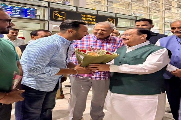 union minister jp nadda reaches chandigarh