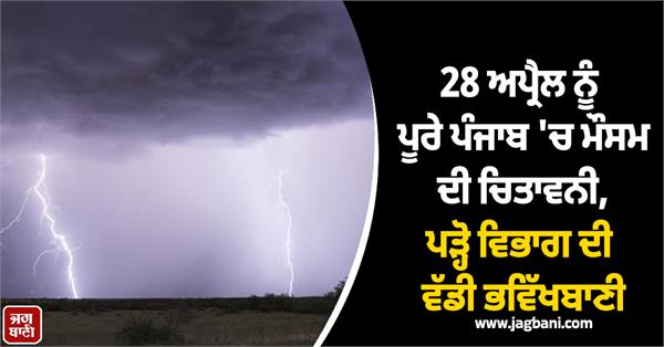 weather warning for entire punjab on april 28