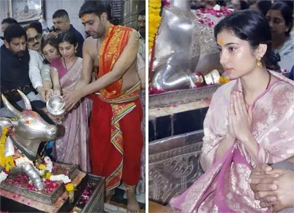 sara arjun offers prayers at mahakaleshwar temple in ujjain