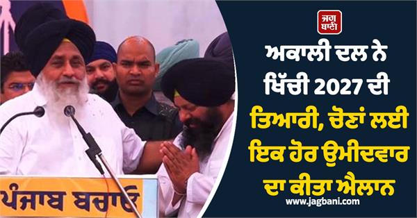 shiromani akali dal announces candidate from chabbewal constituency