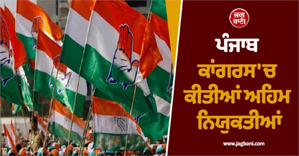 punjab congress makes important appointments leaders get responsibility