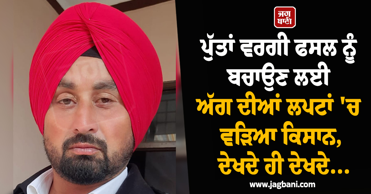 ਪੁੱਤਾਂ ਵਰਗੀ ਫਸਲ ਨੂੰ ਬਚਾਉਣ ਲਈ ਅੱਗ ਦੀਆਂ ਲਪਟਾਂ 'ਚ ਵੜਿਆ ਕਿਸਾਨ, ਦੇਖਦੇ ਹੀ ਦੇਖਦੇ...