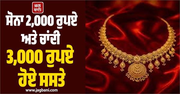 gold became cheaper by rs 2 000 and silver by rs 3 000 
