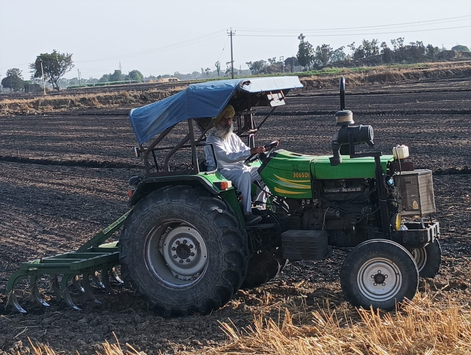 ਬਿਜਲੀ ਦੇ ਚੰਗਿਆੜਿਆਂ ਨਾਲ ਪਿੰਡ ਕੁਰੜ ਤੇ ਸਹੌਰ ਵਿਚ 34 ਏਕੜ ਟਾਂਗਰ ਸੜ ਕੇ ਸੁਆਹ