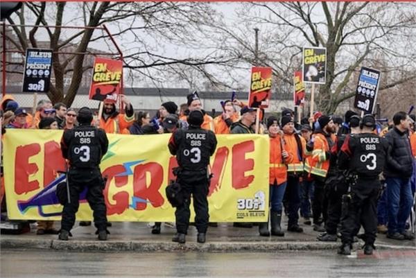 striking workers in montreal disrupt traffic