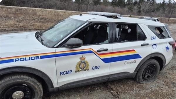 police vehicles vandalized during indigenous protest