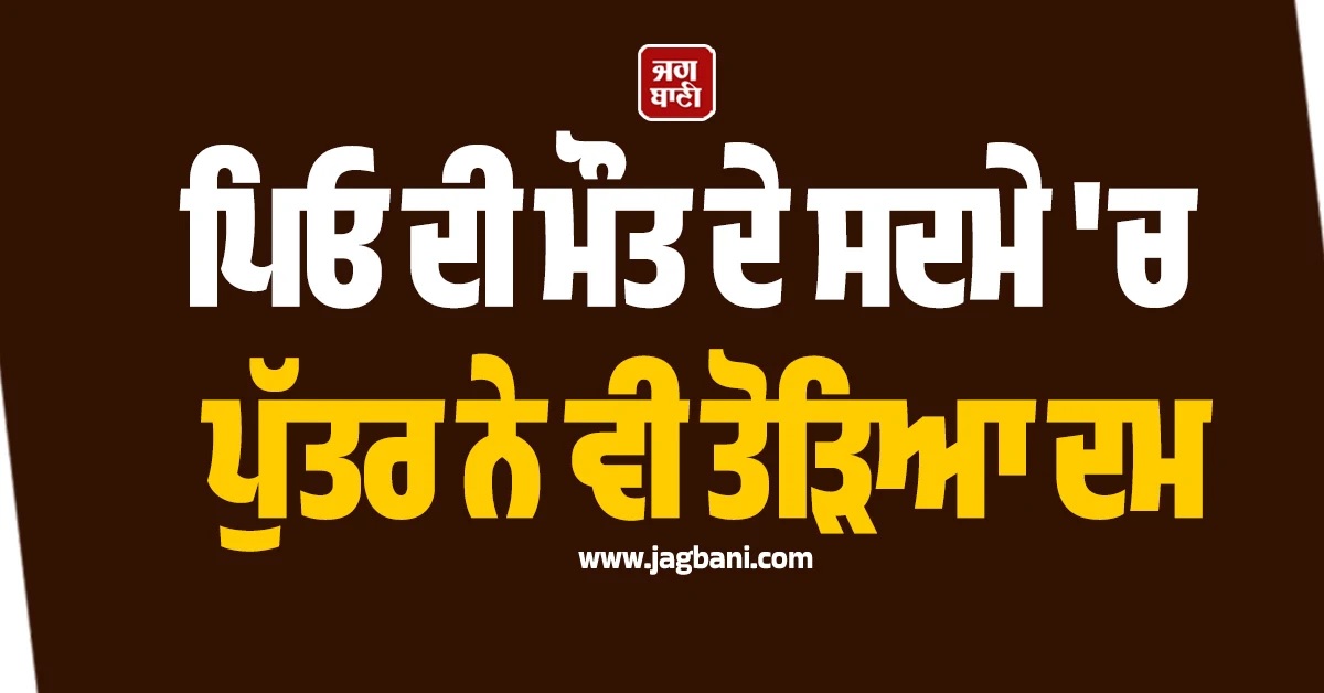 ਪਿਓ ਦੀ ਮੌਤ ਦੇ ਸਦਮੇ ''ਚ ਪੁੱਤਰ ਨੇ ਵੀ ਤੋੜਿਆ ਦਮ