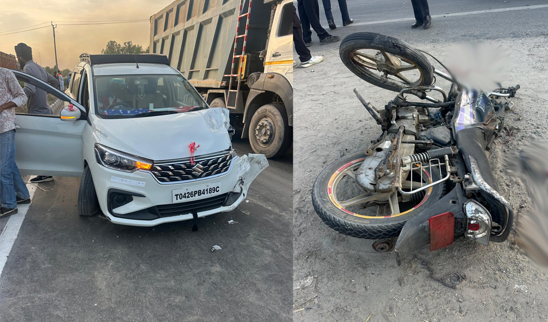 ਨੈਸ਼ਨਲ ਹਾਈਵੇ 'ਤੇ ਸੜਕ ਹਾਦਸੇ 'ਚ ਮੋਟਰਸਾਈਕਲ ਸਵਾਰ ਪ੍ਰਵਾਸੀ ਮਜ਼ਦੂਰ ਦੀ ਦਰਦਨਾਕ ਮੌਤ