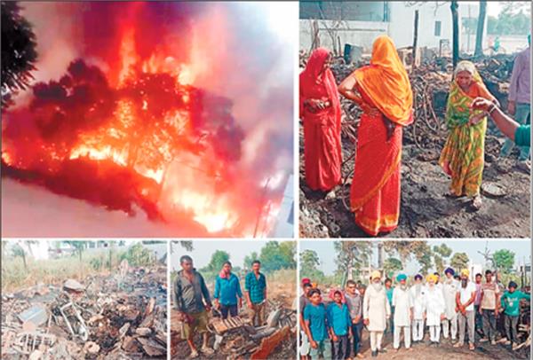 fire breaks out in raipur  s grain market
