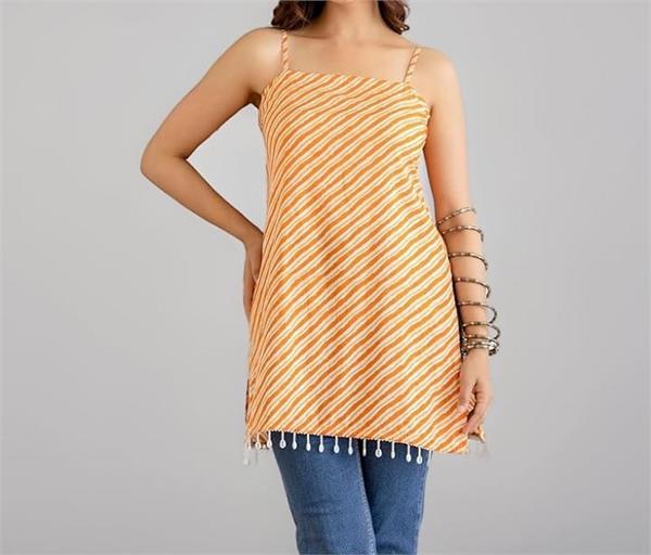 summer  strappy kurti  fashion