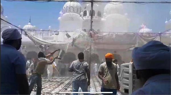 a terrible fire broke out at gurdwara shaheed sahib