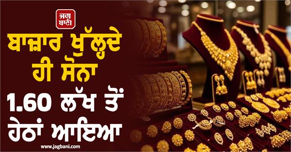 gold fell below rs 1 60 lakh   know today  s price of 18 22 24k