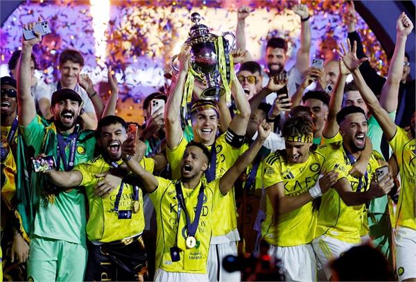 ronaldo scores 2 goals to end title drought in saudi arabia